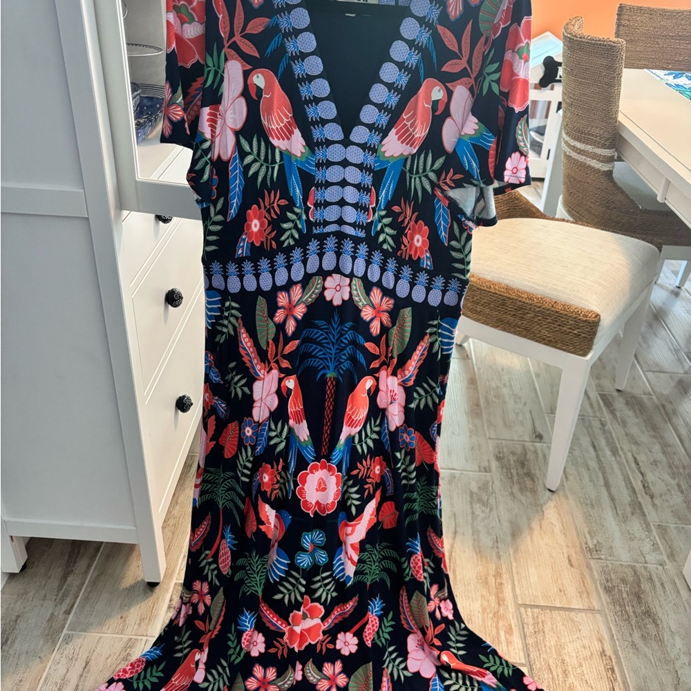 Boden XL Floral V-Neck Maxi Dress